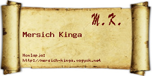 Mersich Kinga névjegykártya
